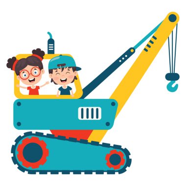 Komik Çocuk Turna Makinesi Kullanıyor