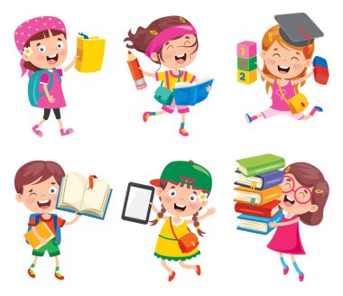 Mutlu Tatlı Çizgi Film Okulu Çocukları