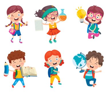 Mutlu Tatlı Çizgi Film Okulu Çocukları