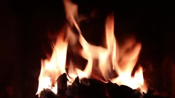 A freehand shot of a glowing open fire — Stock Video