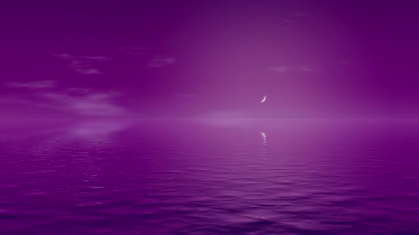 Un fondo abstracto púrpura de un paisaje púrpura acuoso — Vídeo de stock