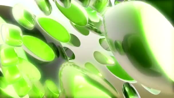 Abstract Green Shapes Rotating — Stock Video