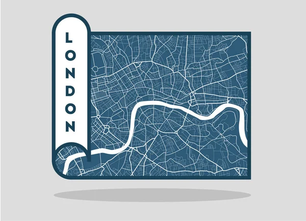 Mappa Londra Strada Illustrazione Vettoriale — Vettoriale Stock