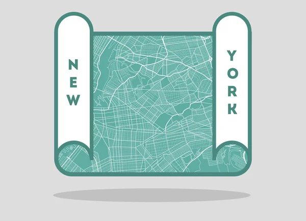 New York Map Road Vector Illustration — Stock Vector