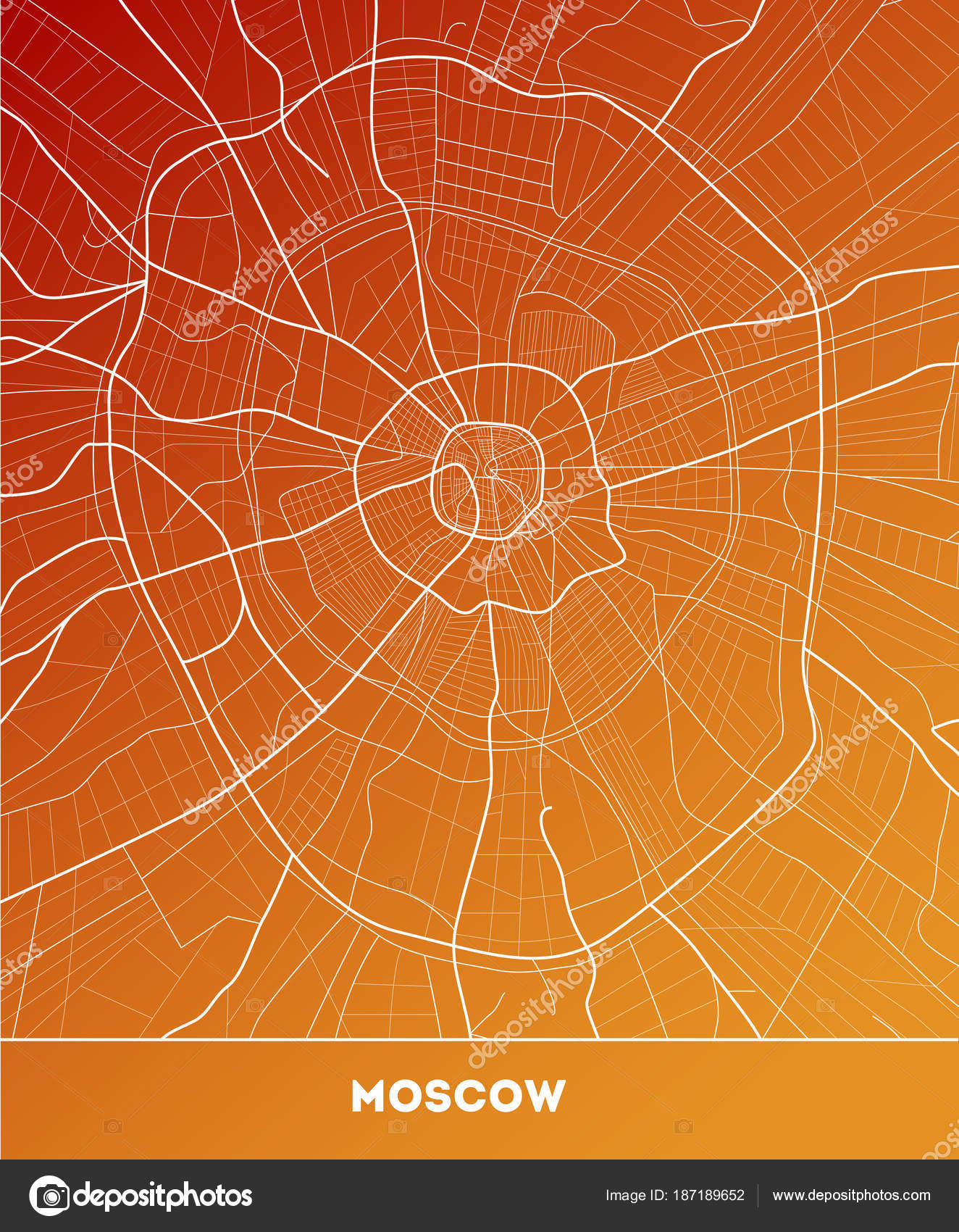Vector City Map Moscow Well Organized Separated Layers Vector