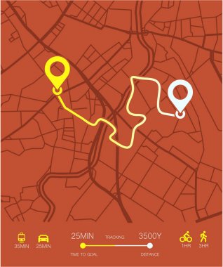 Pano Tema creative Infographic şehir harita navigasyon. Vektör çizim.