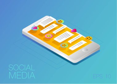 Vektör telefon sohbet arabirimi. SMS mesajları. Vektör çizim.