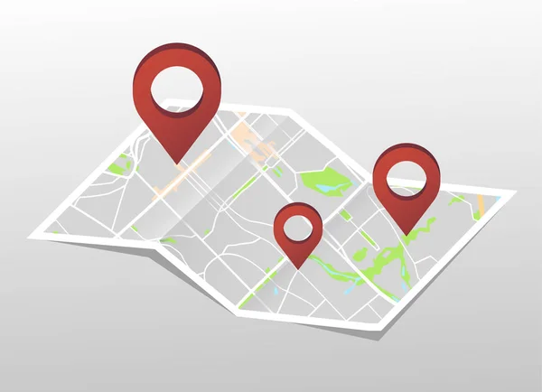 Mapa Města Značky Pin Abstraktní Okresní Město Mapa Designu Vektorové — Stockový vektor