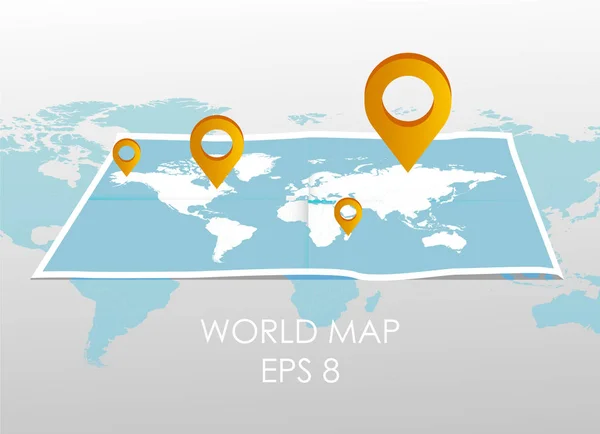 Dünya Harita Navigasyon Simge Vektör Harita Vektör Çizim — Stok Vektör