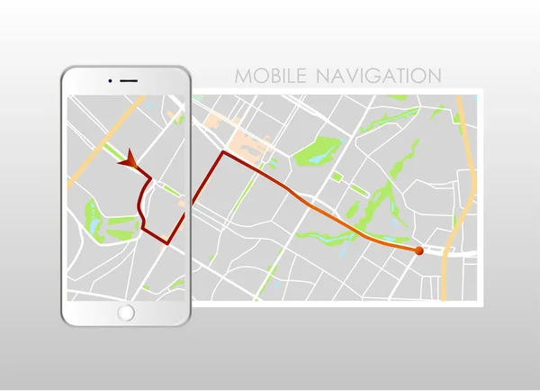 Tableau Bord Thème Infographie Créative Navigation Carte Ville Sur Téléphone — Image vectorielle