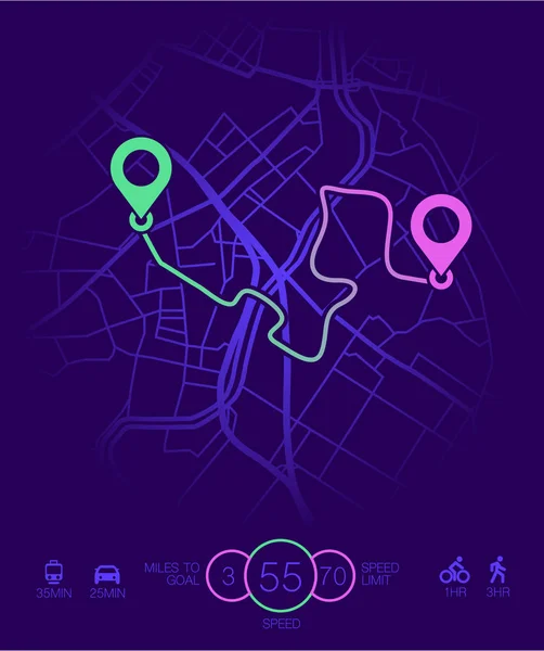 Painel Tema Infográfico Criativo Navegação Mapa Cidade Ilustração Vetorial — Vetor de Stock