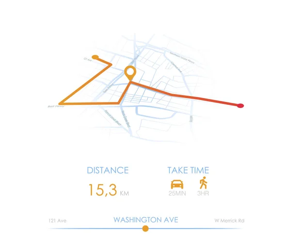 Dashboard Téma Kreatív Infographic Város Térkép Navigáció Vektoros Illusztráció — Stock Vector