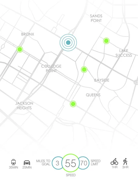 Painel Tema Infográfico Criativo Navegação Mapa Cidade Ilustração Vetorial — Vetor de Stock