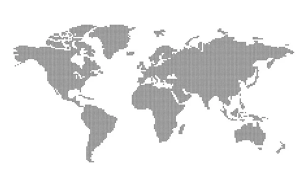 Gestippelde Wereldkaart Richting Van Het Vliegtuig Vectorillustratie — Stockvector