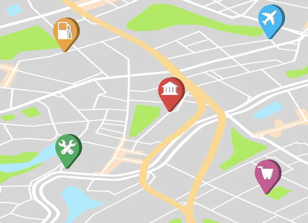 Pano Tema Creative Infographic Şehir Harita Navigasyon Vektör Çizim — Stok Vektör