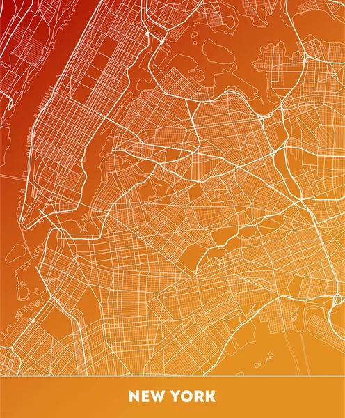 Vektorová Mapa Města New Yorku Dobře Organizované Oddělených Vrstev Vektorové — Stockový vektor