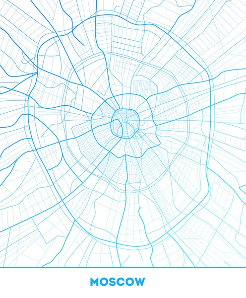 Vektor Stadtplan Von Moskau Mit Gut Organisierten Getrennten Ebenen Vektorillustration — Stockvektor