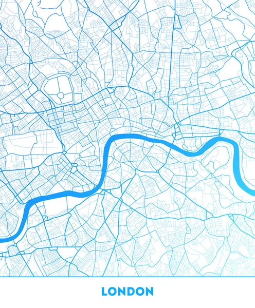 Vector Χάρτη Της Πόλης Του Λονδίνου Καλά Οργανωμένες Χωριστά Στρώματα — Διανυσματικό Αρχείο