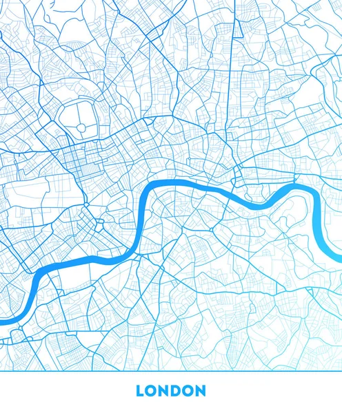 Mappa Della Città Vettoriale Londra Con Strati Separati Ben Organizzati — Vettoriale Stock