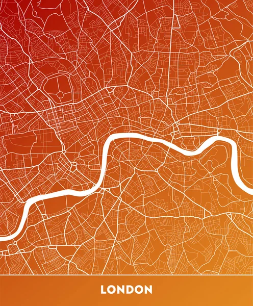 Vektorová Mapa Města Londýna Dobře Organizované Oddělených Vrstev Vektorové Ilustrace — Stockový vektor