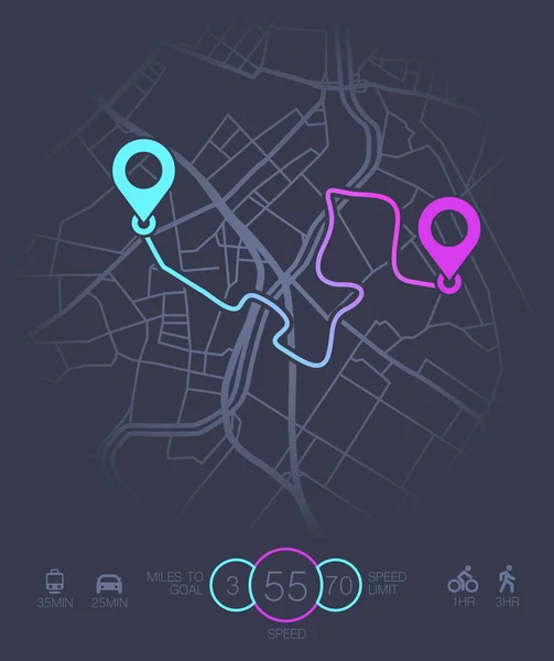 Painel Tema Infográfico Criativo Navegação Mapa Cidade Ilustração Vetorial — Vetor de Stock