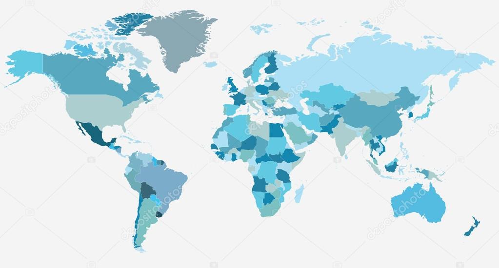 World map-countries. Vector illustration.