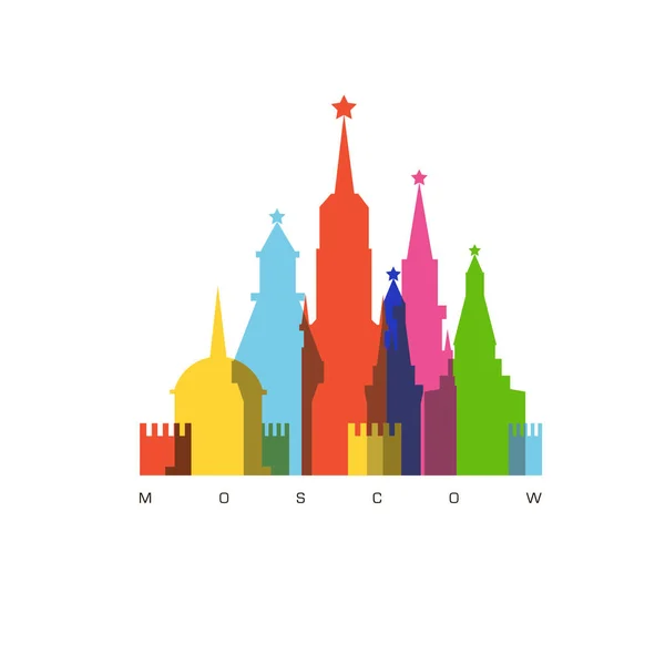 莫斯科城市建筑和纪念碑的背景 用于旅游 矢量插图 — 图库矢量图片