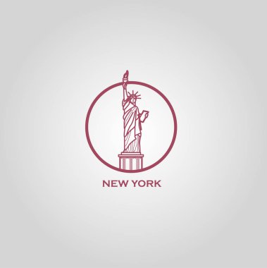 New York şehrinin doğrusal afiş.