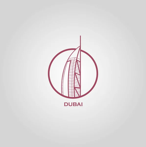 Lineares Banner Der Stadt Dubai — Stockvektor