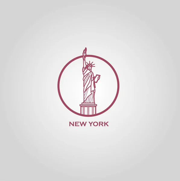 Bandiera Lineare Della Città New York — Vettoriale Stock