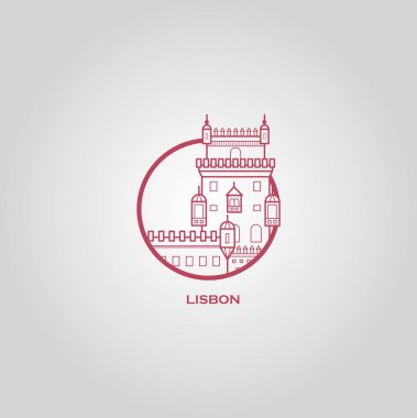 Lizbon şehir. Vektör çizim.