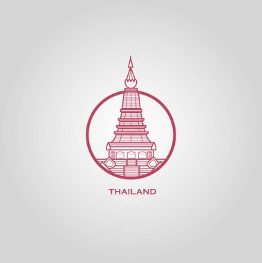 Tayland. Mimarisi. Vektör çizim.