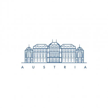 Avusturya. Viena. Vektör illüstrasyonu.