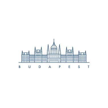 Budapeşte. Mimarisi. Vektör çizim.