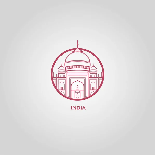 Indien Taj Mahal Vektorillustration — Stockvektor