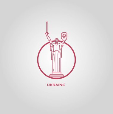 Ukrayna. Kiev. Vektör çizim.