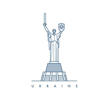 Ukrayna. Kiev. Vektör çizim.