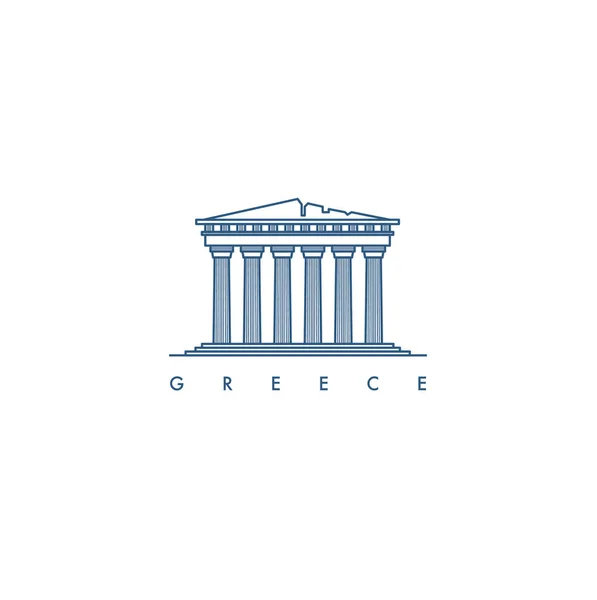 Grekland Arkitektur Vektorillustration — Stock vektor