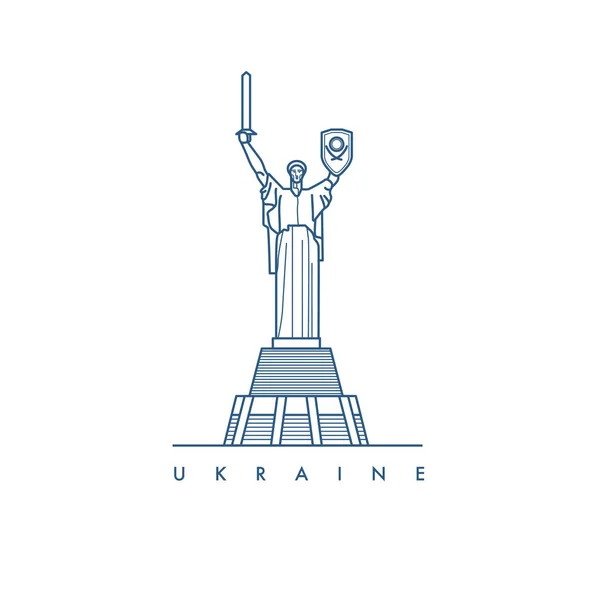 Ukrayna. Kiev. Vektör çizim.