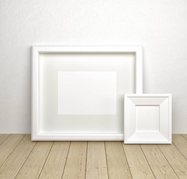Boş kağıt çerçeveler iç. Beyaz çerçeve alay. Mock-up.