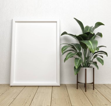 Boş kağıt çerçeveler iç. Beyaz çerçeve alay. Mock-up.