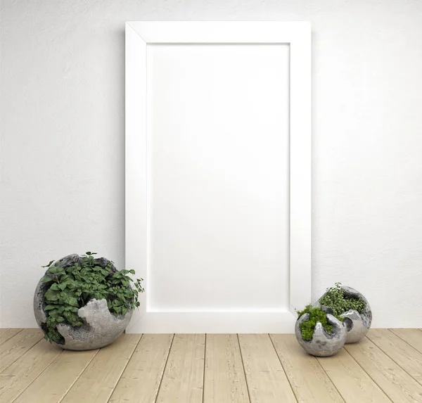 Boş kağıt çerçeveler iç. Beyaz çerçeve alay. Mock-up.