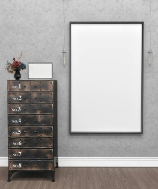 3D çerçeve mock-up. İç çerçeve mockup.