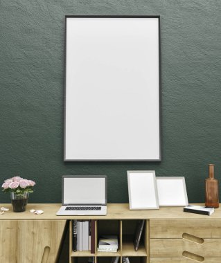 3D çerçeve mock-up. İç çerçeve mockup.