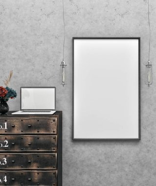 3D çerçeve mock-up. İç çerçeve mockup.