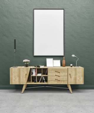 3D çerçeve mock-up. İç çerçeve mockup.