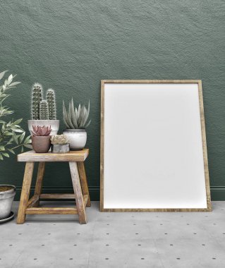 3D çerçeve mock-up. İç çerçeve mockup.