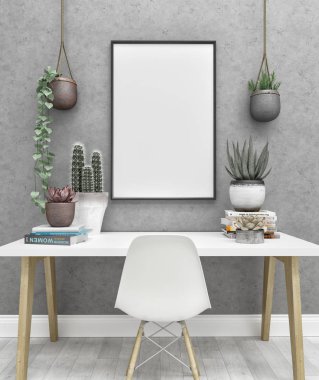 3D çerçeve mock-up. İç çerçeve mockup.