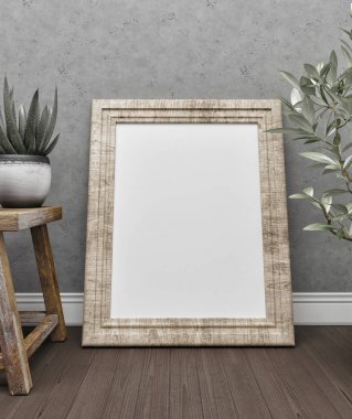 3D çerçeve mock-up. İç çerçeve mockup.