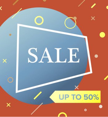 Satış afişi şablonu tasarımı. Vektör illüstrasyonu.